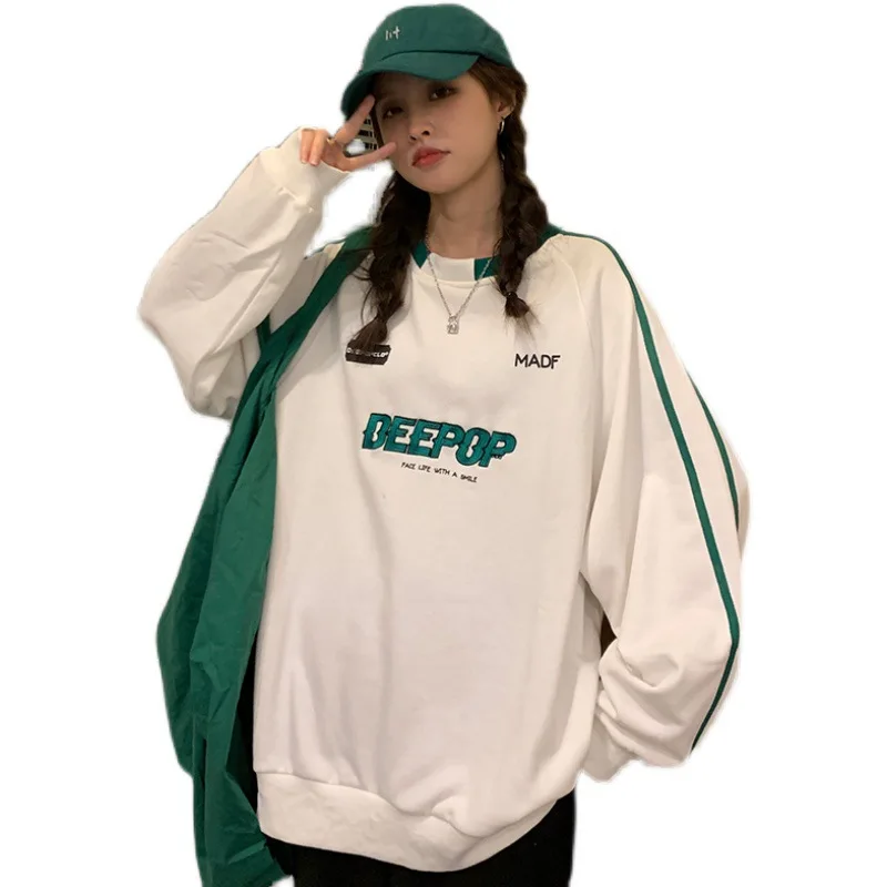 Женская толстовка весна-осень, корейские свободные пуловеры с вышивкой, круглым вырезом и буквенным принтом Harajuku Ry *
Женская толстовка весна-осень, корейские свободные пуловеры с вышивкой, круглым вырезом и буквенным принтом Harajuku Ry *