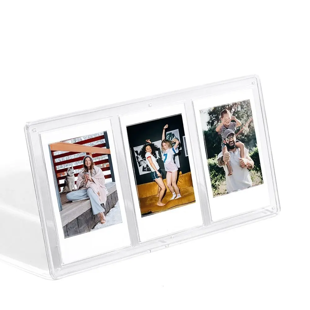 

Picture Holder Vertical Transparent 3 Slots Photo Frame Instant Film Camera 3 inch Photo Table For Fujifilm Instax mini