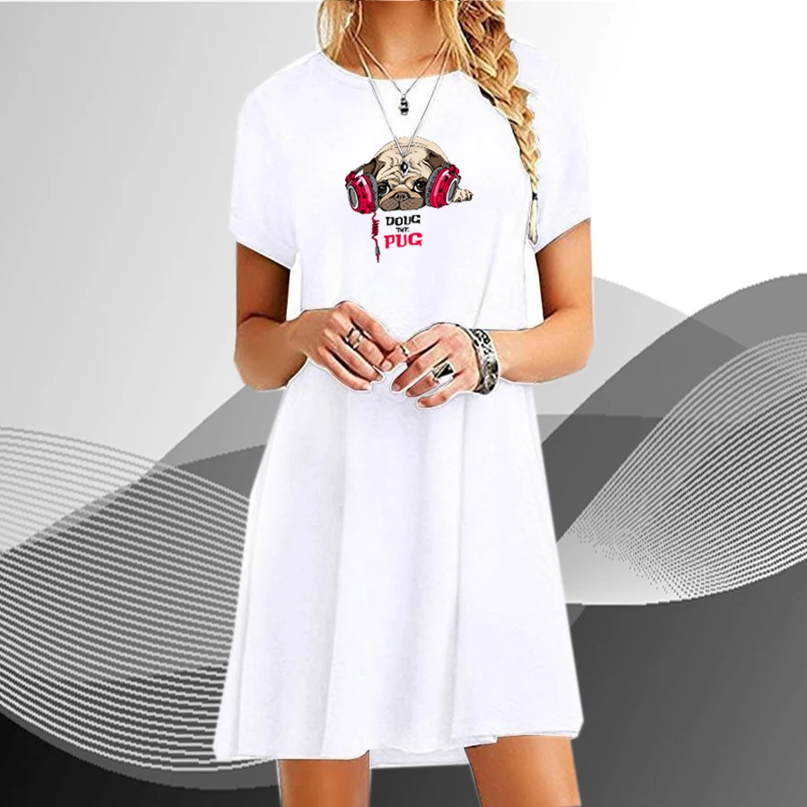 Summer Casual Dress Women Fashion Cartoon Love Life Love Music Dog For Womens O-Neck Party Short Sleeve Loose Dress Clothing
Summer Casual Dress Women Fashion Cartoon Love Life Love Music Dog For Womens O-Neck Party Short Sleeve Loose Dress Clothing