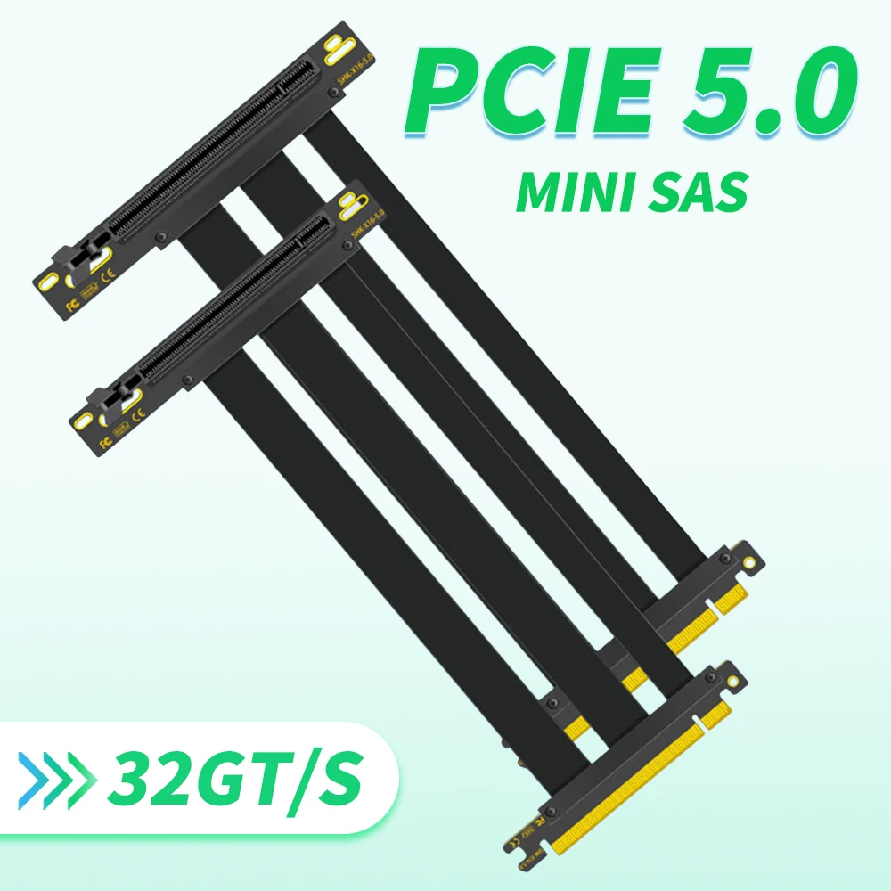 Черная видеокарта PCI-E Riser, вертикальный кронштейн, держатель графического процессора + складной кабель-удлинитель GEN5 PCIe 5,0 X16, 90 градусов, 10 ~ 100 см
Черная видеокарта PCI-E Riser, вертикальный кронштейн, держатель графического процессора + складной кабель-удлинитель GEN5 PCIe 5,0 X16, 90 градусов, 10 ~ 100 см