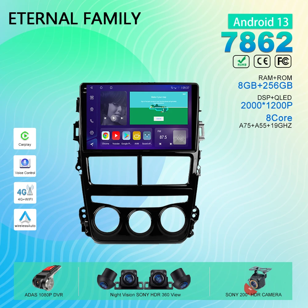 Автомагнитола на Android 13, мультимедийный видеоплеер с навигацией для Toyota Yaris Vios 2017-2020, стерео, GPS, BT, 2Din, 2Din, DVD, Wi-Fi, 4G
Автомагнитола на Android 13, мультимедийный видеоплеер с навигацией для Toyota Yaris Vios 2017-2020, стерео, GPS, BT, 2Din, 2Din, DVD, Wi-Fi, 4G