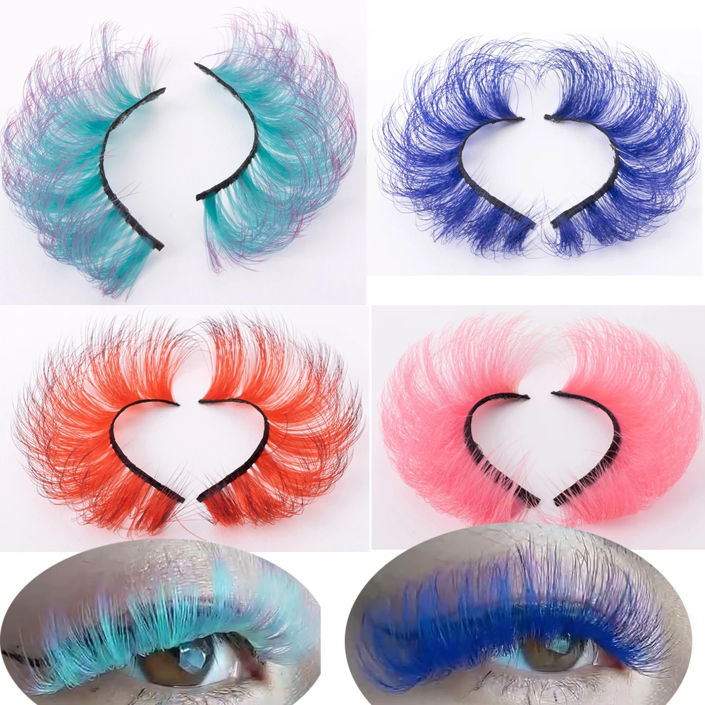 1Pair Red Blue Purple Pink Mix 3D Mink Colored Eyelashes Ombre Vegan Strip Lashes Natural Dramatic Fluffy Colourful Cilias Party 
1Pair Red Blue Purple Pink Mix 3D Mink Colored Eyelashes Ombre Vegan Strip Lashes Natural Dramatic Fluffy Colourful Cilias Party