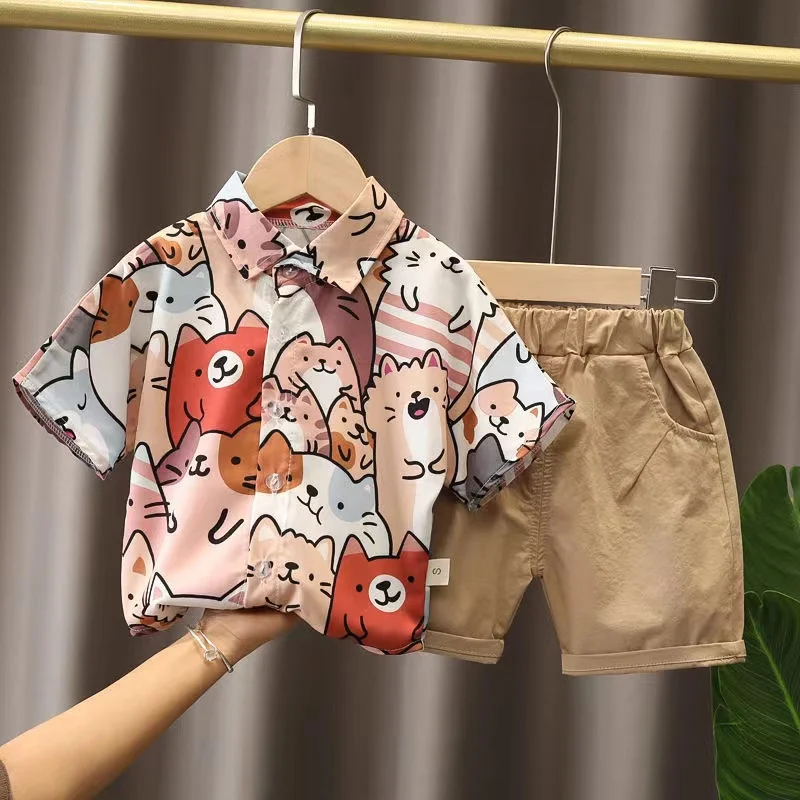 Summer Children's Clothing Baby Boys Girl Cartoon Full Print Cat Shirts Shorts 2Pcs/sets Infant Kids Trend Toddler Tracksuits
Summer Children's Clothing Baby Boys Girl Cartoon Full Print Cat Shirts Shorts 2Pcs/sets Infant Kids Trend Toddler Tracksuits