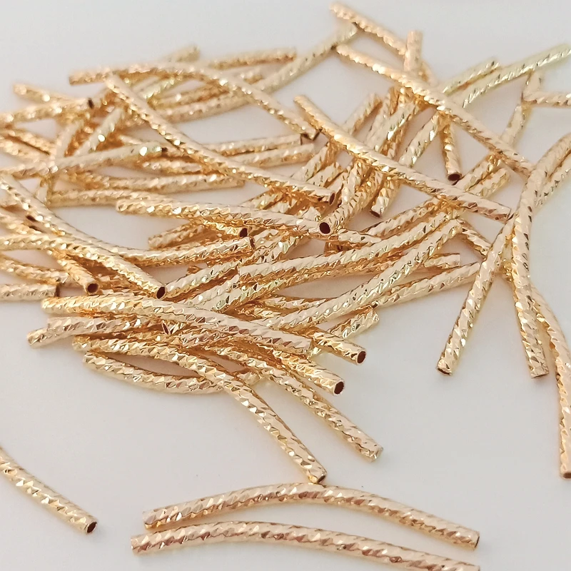 10 Pieces New 14K Copper-clad Gold Embossed Elbow Faceted Twill Embossed Hollow Pipe Bracelet DIY Jewelry Accessories Materials
10 Pieces New 14K Copper-clad Gold Embossed Elbow Faceted Twill Embossed Hollow Pipe Bracelet DIY Jewelry Accessories Materials