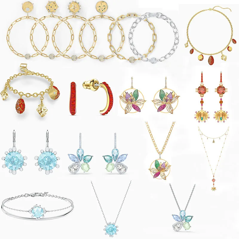 LIDU Swa High Quality Fashion Exquisite Lotus Necklace Bracelet Earrings Temperament All Matching Style Jewelry Gift To Friends 
LIDU Swa High Quality Fashion Exquisite Lotus Necklace Bracelet Earrings Temperament All Matching Style Jewelry Gift To Friends