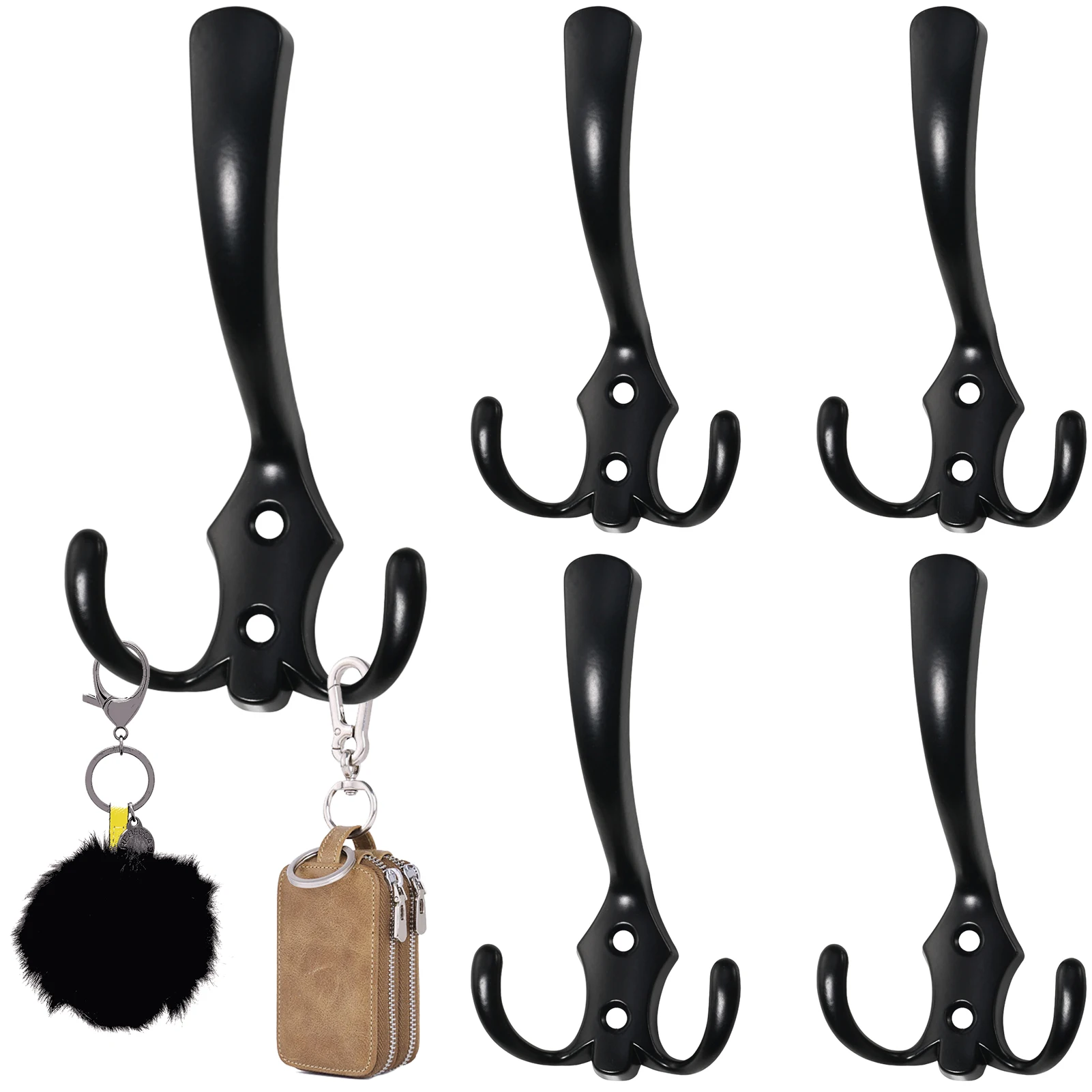 5pcs Towel 3 Claw Tidy Wall Mounted Black With Screws Hats Easy To Install Coat Hook Heavy Duty Space Saving Firmly Zinc Alloy
5pcs Towel 3 Claw Tidy Wall Mounted Black With Screws Hats Easy To Install Coat Hook Heavy Duty Space Saving Firmly Zinc Alloy