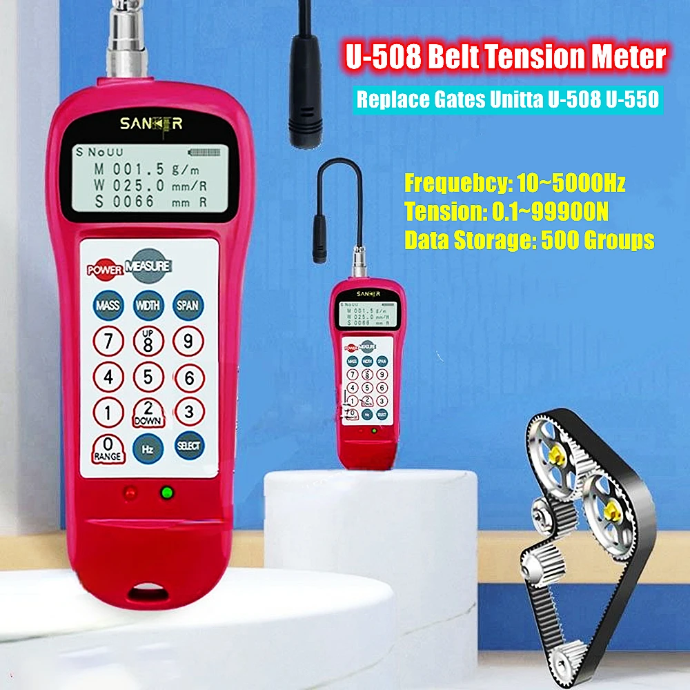 U-508 Ultrasonic Belt Tension Meter 10~5000Hz Acoustic Belt Tensiometer 0.01~99900N Value Replace Gates Unitta U-508 U-550
U-508 Ultrasonic Belt Tension Meter 10~5000Hz Acoustic Belt Tensiometer 0.01~99900N Value Replace Gates Unitta U-508 U-550