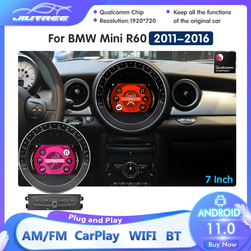 Автомагнитола 128G Android 11 для BMW Mini Cooper R60 2011-2017, автомобильный мультимедийный видеоплеер, автомобильное радио, стерео, GPS, головное устройство
Автомагнитола 128G Android 11 для BMW Mini Cooper R60 2011-2017, автомобильный мультимедийный видеоплеер, автомобильное радио, стерео, GPS, головное устройство