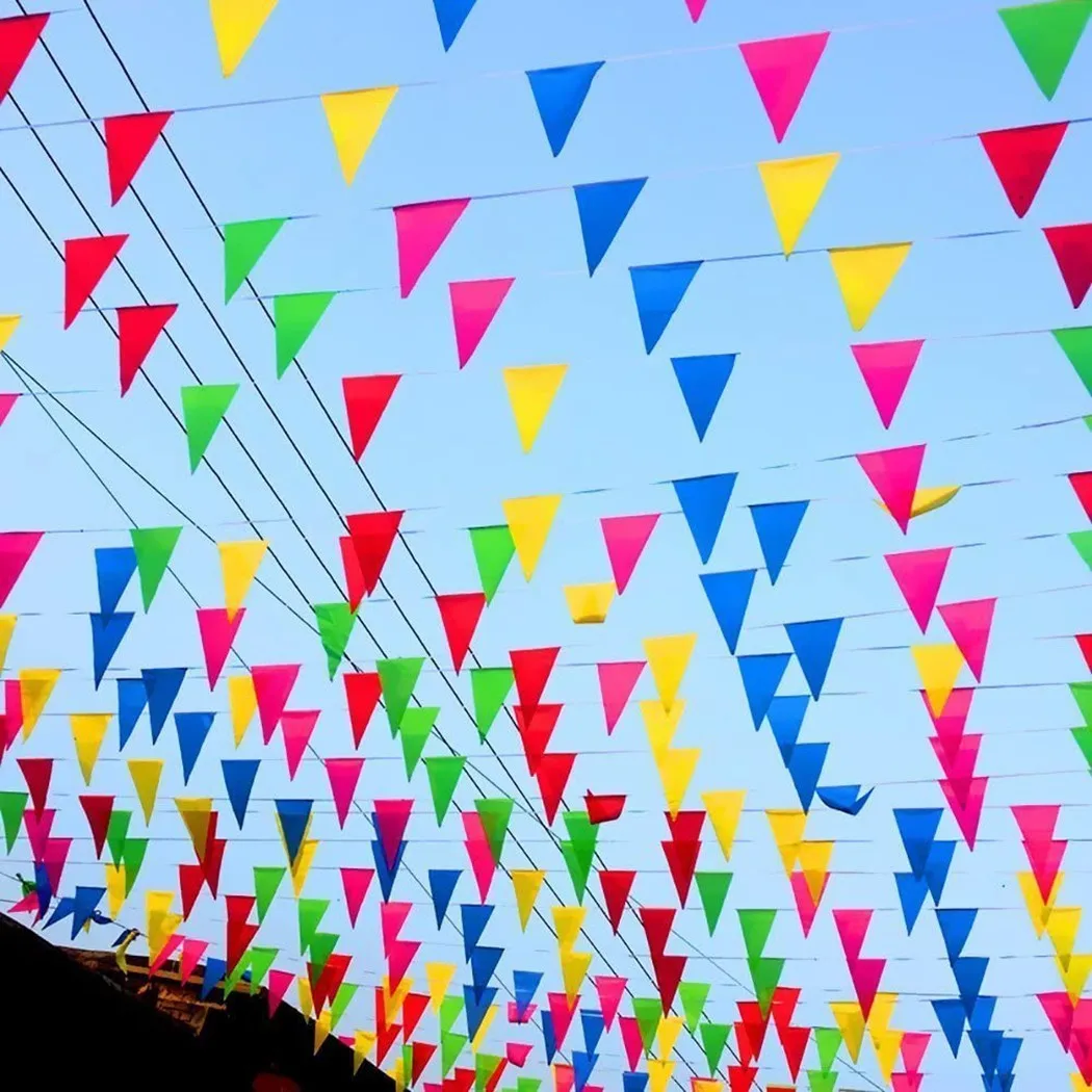 Holiday DIY Wedding Decorations Triangle String Flag Multi Colour Banner Bunting Party Event Home Garden Halloween Festivals
Holiday DIY Wedding Decorations Triangle String Flag Multi Colour Banner Bunting Party Event Home Garden Halloween Festivals