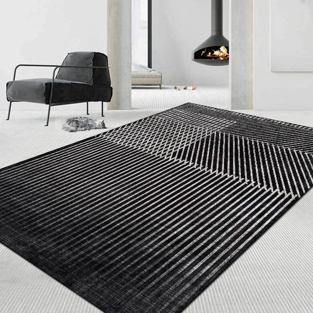 Modern Nordic Minimalist Area Rugs Abstract Black Gray Striped Bedroom Bedside Home Decor Carpet Bath Kitchen Hallway Doormat
Modern Nordic Minimalist Area Rugs Abstract Black Gray Striped Bedroom Bedside Home Decor Carpet Bath Kitchen Hallway Doormat