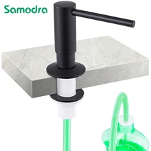 Samodra liquid Soap Dispenser With Extension Tube Kit Brass Pump Head For Kitchen Sink Bathroom accessories Black dispenser Soap