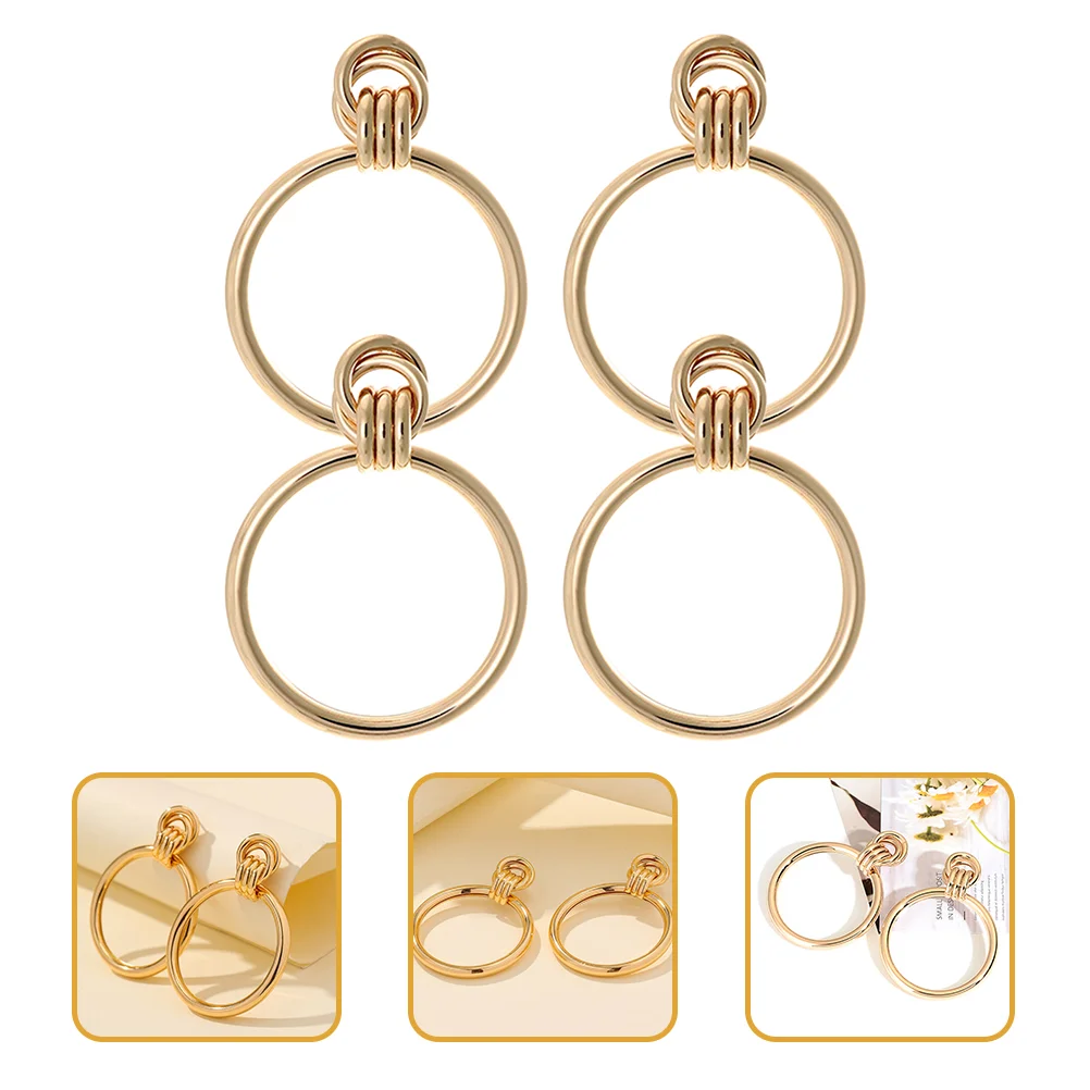 

Earrings Women Circle Dangle Trendy Drop Jewelry Ear Statement Fashion Womens Decorative Dangler Gold Exaggerated