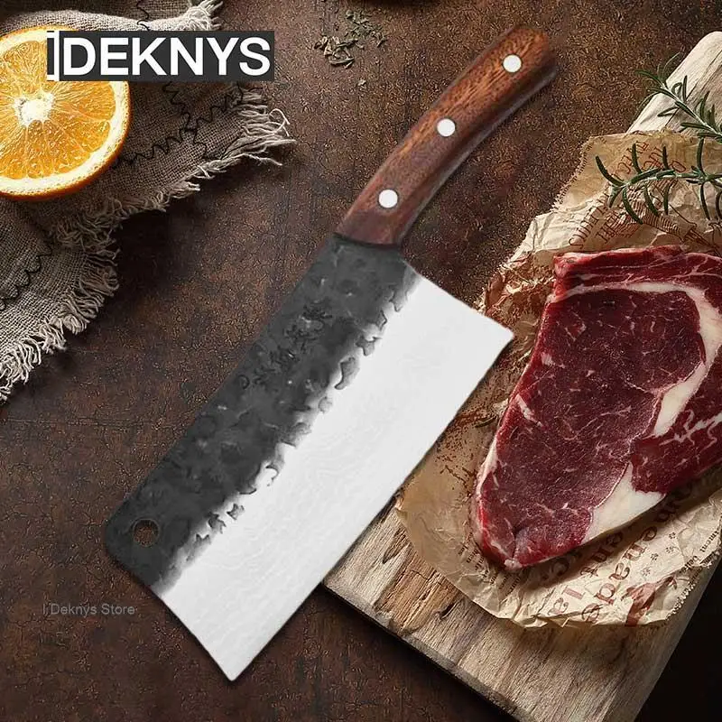 

Профессиональные Кухонные ножи для мясника, кованый нож 7cr1, 7 дюймов, поварские ножи из нержавеющей стали, нож мясника ручной работы для кухни