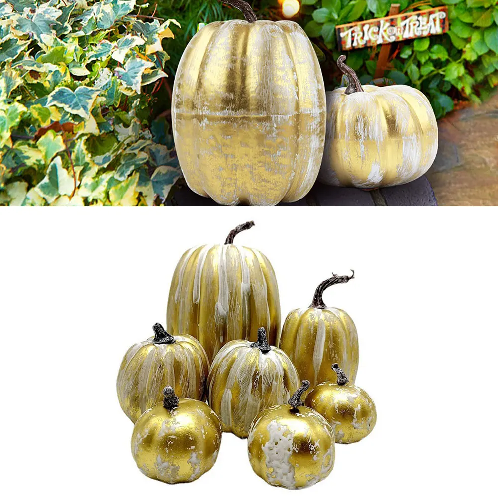 DIY Craft For Thanksgiving Fake Pumpkin Artificial Pumpkin White Shiny Autumn Decoration Fall Decora Gold Brush
DIY Craft For Thanksgiving Fake Pumpkin Artificial Pumpkin White Shiny Autumn Decoration Fall Decora Gold Brush