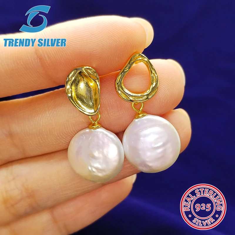 Natural Baroque Freshwater Pearl Stud Earrings Irregular Female S925 Sterling Silver
Natural Baroque Freshwater Pearl Stud Earrings Irregular Female S925 Sterling Silver