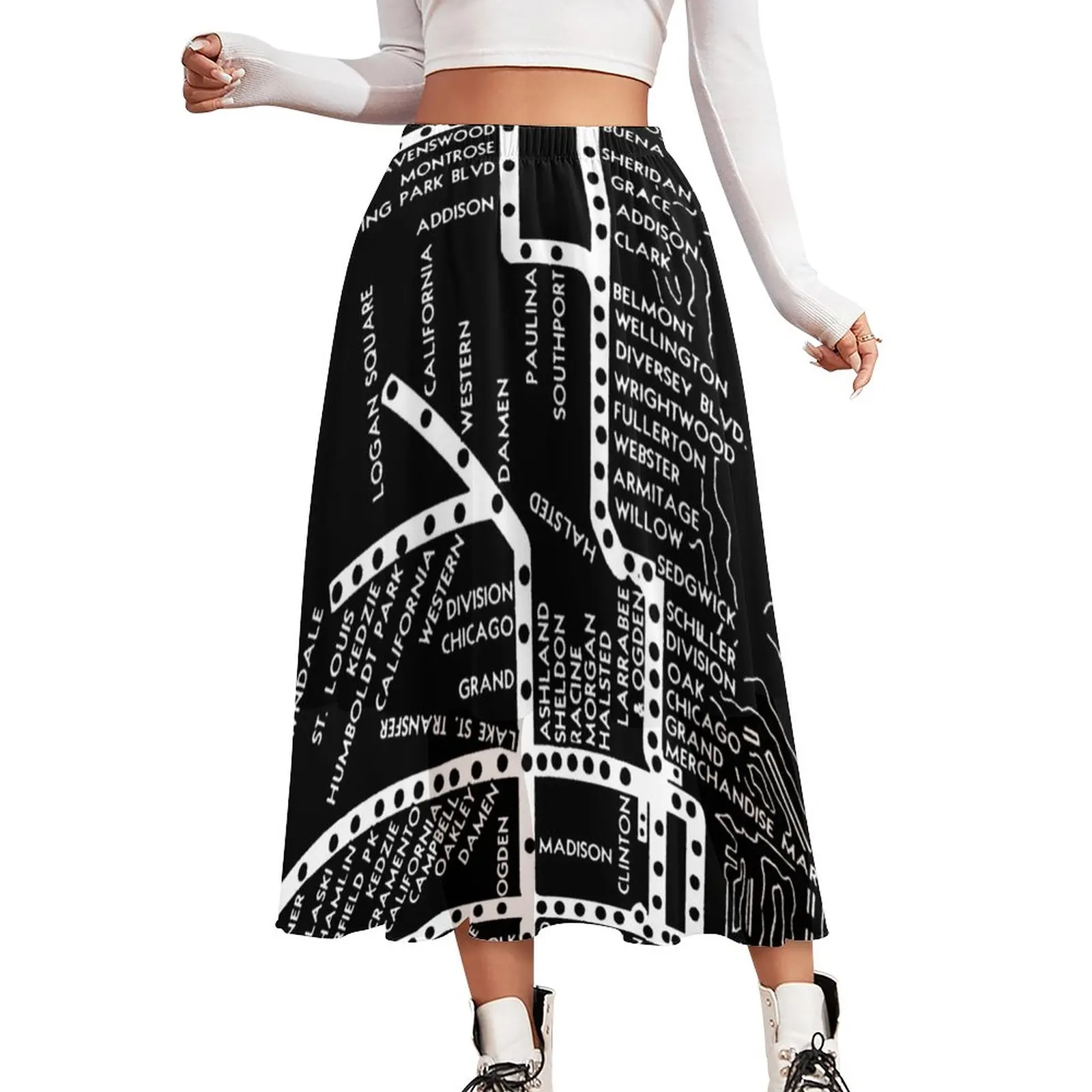 Vintage Map Chiffon Skirt Chicago Subway Train Print Street Fashion Long Skirts Female Elegant A-line Skirt Printed Clothes Gift 
Vintage Map Chiffon Skirt Chicago Subway Train Print Street Fashion Long Skirts Female Elegant A-line Skirt Printed Clothes Gift