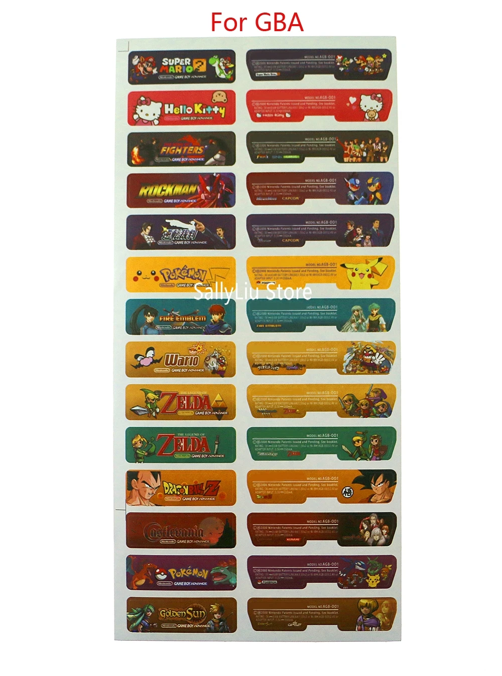 30sets Game Theme Sticker Lables Set black label sticker Replacement for Gameboy Advance for GBA GBA SP console
30sets Game Theme Sticker Lables Set black label sticker Replacement for Gameboy Advance for GBA GBA SP console