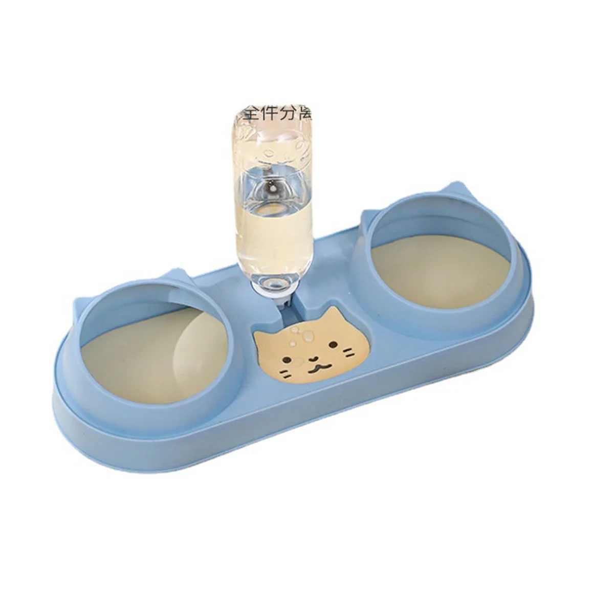 

Pet Cat Bowl Automatic Feeder Dog Food Bowl with Water Fountain Double Bowl Drinking Raised Stand Dish Bowls for Cats