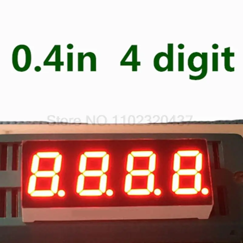 0.4 inch 4 Bit RED Digital Tube LED Display 7 Segment Common anode 0.4" 0.4in digital display
0.4 inch 4 Bit RED Digital Tube LED Display 7 Segment Common anode 0.4" 0.4in digital display