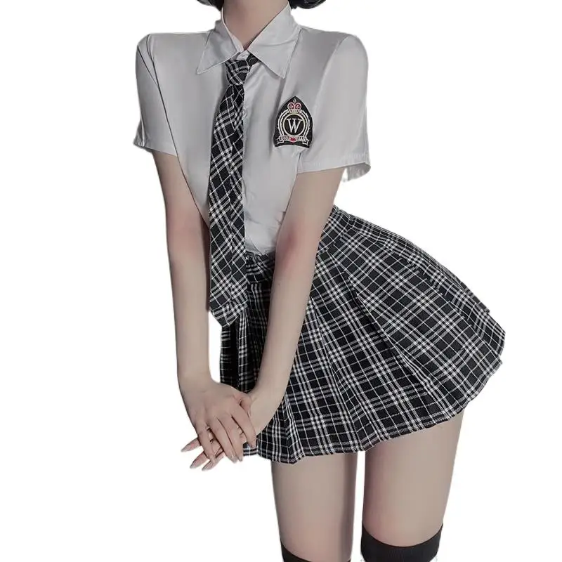 3Pcs Japanese Sweet Plaid Women Sexy School Girl Uniform Tie Kawaii Style Student Role Play Costume Korean Cheerleading Cosplay
3Pcs Japanese Sweet Plaid Women Sexy School Girl Uniform Tie Kawaii Style Student Role Play Costume Korean Cheerleading Cosplay