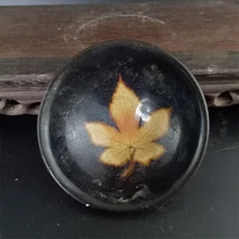 Song Jizhou Kiln High Temperature Glaze Maple Leaf Bowl Antique Style Ornaments Antique Handmade Jingdezhen Porcelain