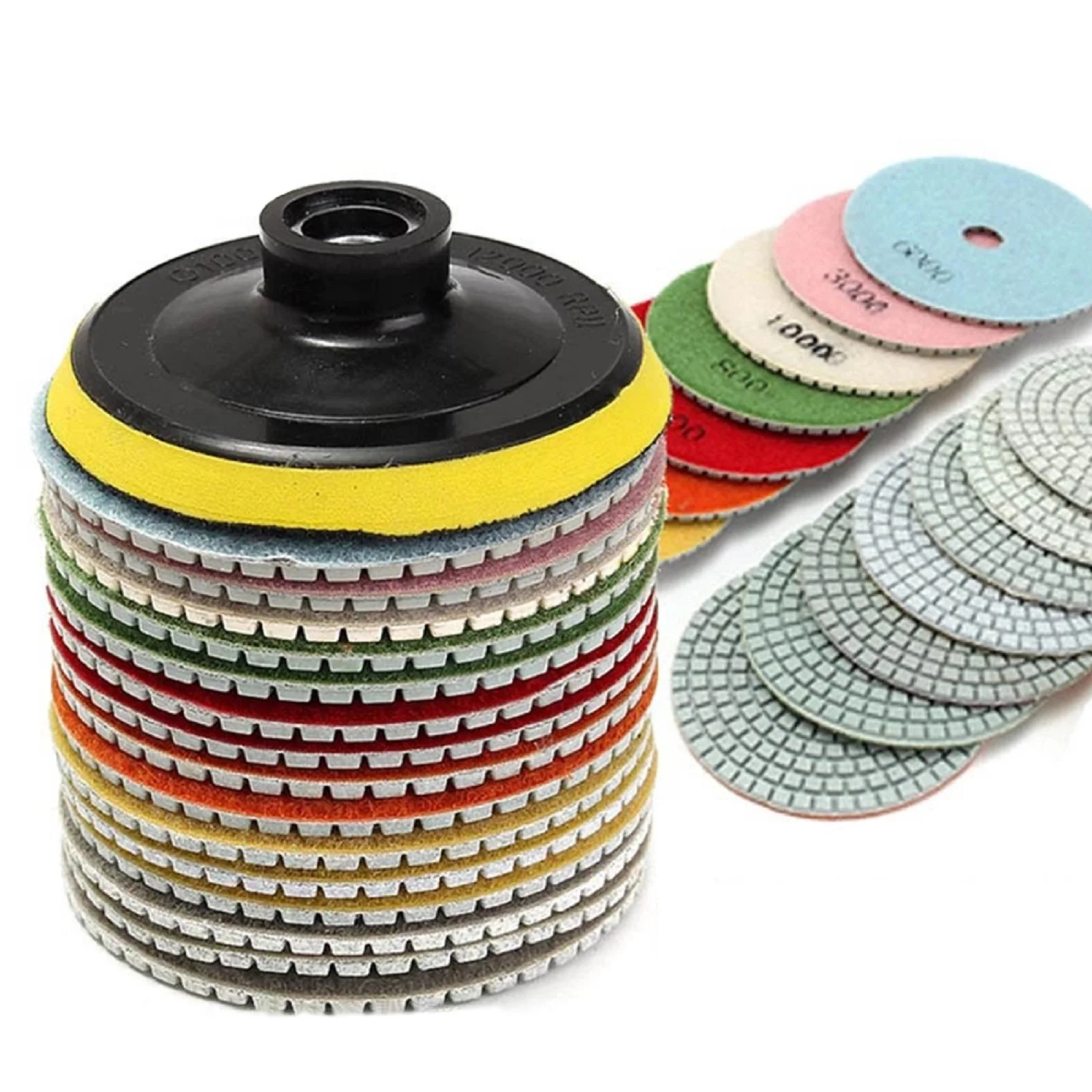 Professional Grade Wet Dry Diamond Polishing Pads Set 16pcs 4 Inch Kit for Marble Concrete Granite Smooth Polishing
Professional Grade Wet Dry Diamond Polishing Pads Set 16pcs 4 Inch Kit for Marble Concrete Granite Smooth Polishing