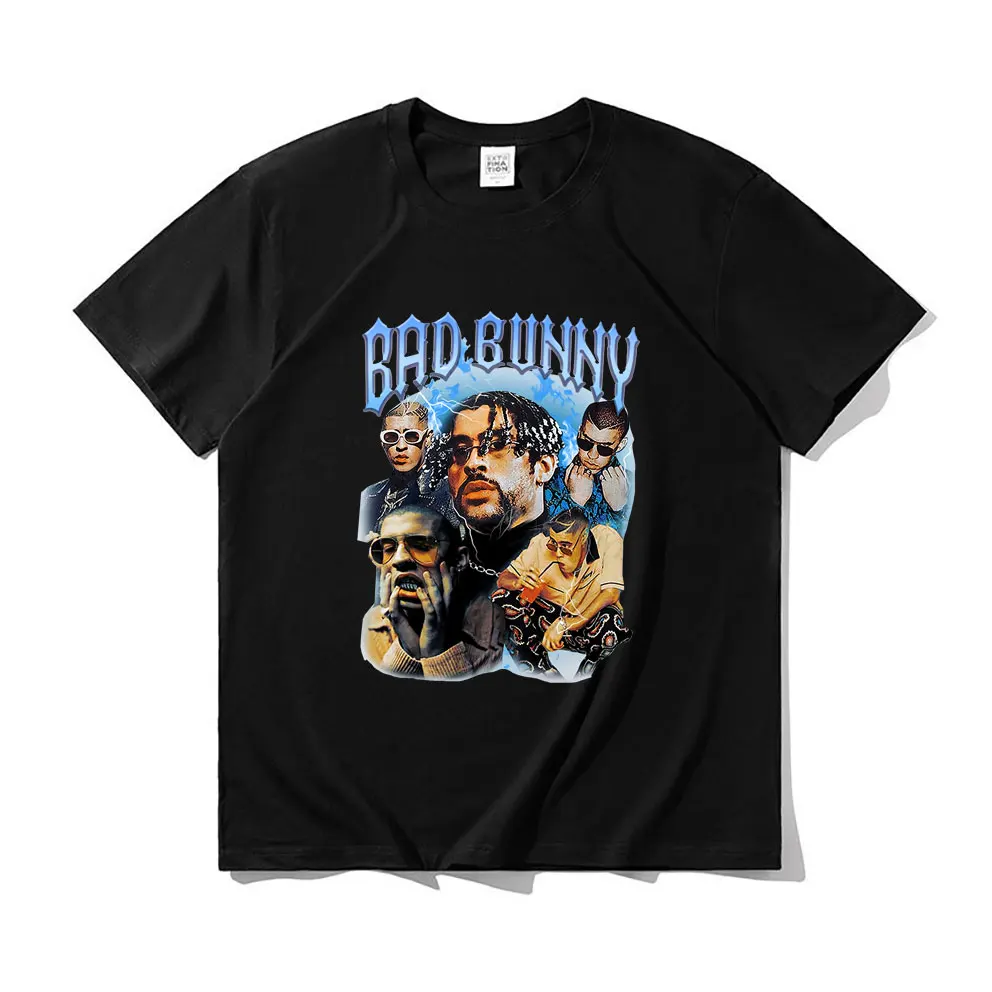 Rapper Bad Bunny Hip Hop Men Women T Shirt Summer Short Sleeve T-Shirts Cotton Plus Size Tee Shirt Fashion Nice Graphic Tshirt
Rapper Bad Bunny Hip Hop Men Women T Shirt Summer Short Sleeve T-Shirts Cotton Plus Size Tee Shirt Fashion Nice Graphic Tshirt
