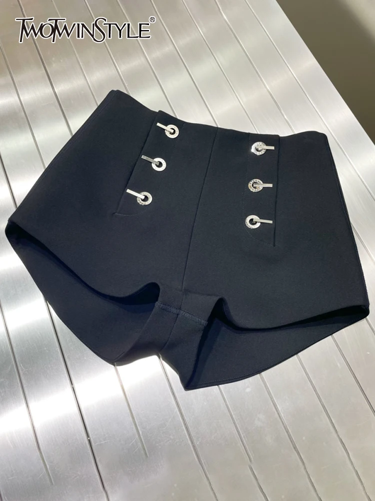 TWOTWINSTYLE Solid Minimalist Short Pants For Women High Waist Casual Skinny Shorts Female Summer Clothes Fashion New 2022 Style
TWOTWINSTYLE Solid Minimalist Short Pants For Women High Waist Casual Skinny Shorts Female Summer Clothes Fashion New 2022 Style