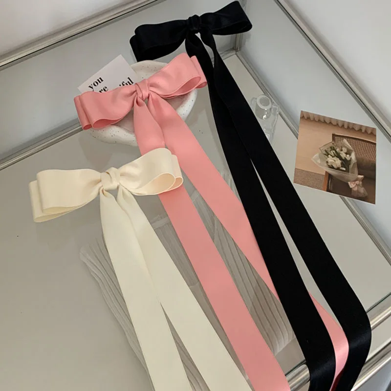 Korean Fashion Long Ribbon Bow Hair Clips Elegant Sweet Spring Hair Clips Princess Headwear Girls Women Hair Accessories 53cm
Korean Fashion Long Ribbon Bow Hair Clips Elegant Sweet Spring Hair Clips Princess Headwear Girls Women Hair Accessories 53cm