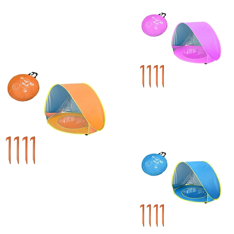 

1Set Sunshade Water Tents Uv-Protecting Sunshelter Single-Layer Tent With Pool Kid Outdoor Camping Sunshade Beach (Orange)