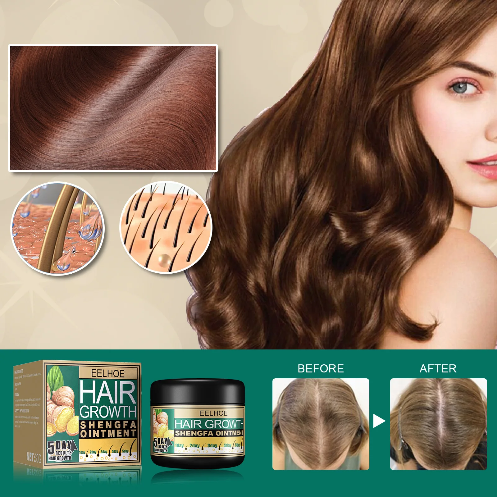 30g Hair Growth Cream Ginger Hair Regrowth Oil Moisturizing Care Beard Scalp Repair Anti Loss Scalp Treatment For Men Women
30g Hair Growth Cream Ginger Hair Regrowth Oil Moisturizing Care Beard Scalp Repair Anti Loss Scalp Treatment For Men Women