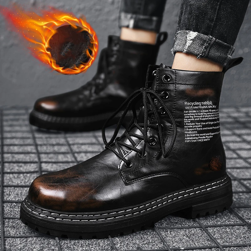 Новинка Зимняя мужская обувь ретро модные ботинки Martens в британском стиле с высоким кашемировым верхом кожаные ботинки Рабочая обувь мужск...
Новинка Зимняя мужская обувь ретро модные ботинки Martens в британском стиле с высоким кашемировым верхом кожаные ботинки Рабочая обувь мужск...
