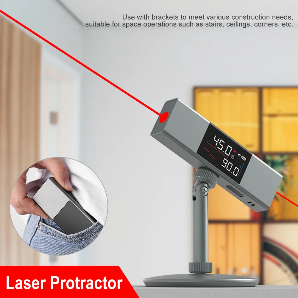 Laser Protractor Digital Inclinometer Angle Measure Tools Single/Dual Laser Level Ruler With LED Screen Laser Angle Meter
Laser Protractor Digital Inclinometer Angle Measure Tools Single/Dual Laser Level Ruler With LED Screen Laser Angle Meter