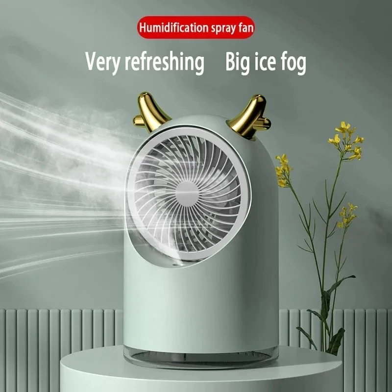 New USB Rechargeable Spray Electric Fan Household Mini Portable Desktop Humidifier Two In One Small Fan Intelligent Power-off
New USB Rechargeable Spray Electric Fan Household Mini Portable Desktop Humidifier Two In One Small Fan Intelligent Power-off