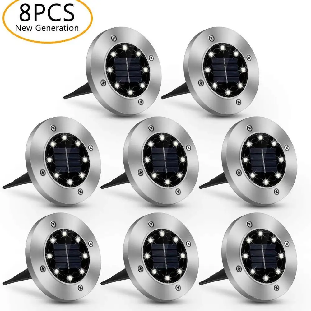 8pcs Solar Led Light Outdoor 8 LED White Light Outdoor Garden Light Waterproof Buried Light Garden Lawn Yard Pathway Decor Lamp
8pcs Solar Led Light Outdoor 8 LED White Light Outdoor Garden Light Waterproof Buried Light Garden Lawn Yard Pathway Decor Lamp