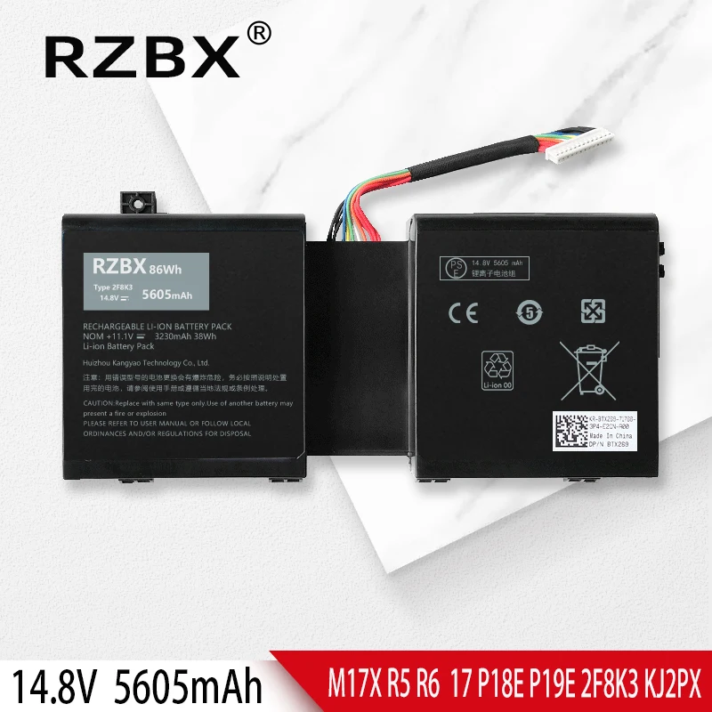 RZBX 2F8K3 Laptop Battery for DELL 17 R1 R2 18 M17 R5 M17X R5 R6 M18X R3 P18E001 P19E001 02F8K3 0G33TT WF8K3 ALW18D-6868/1768
RZBX 2F8K3 Laptop Battery for DELL 17 R1 R2 18 M17 R5 M17X R5 R6 M18X R3 P18E001 P19E001 02F8K3 0G33TT WF8K3 ALW18D-6868/1768