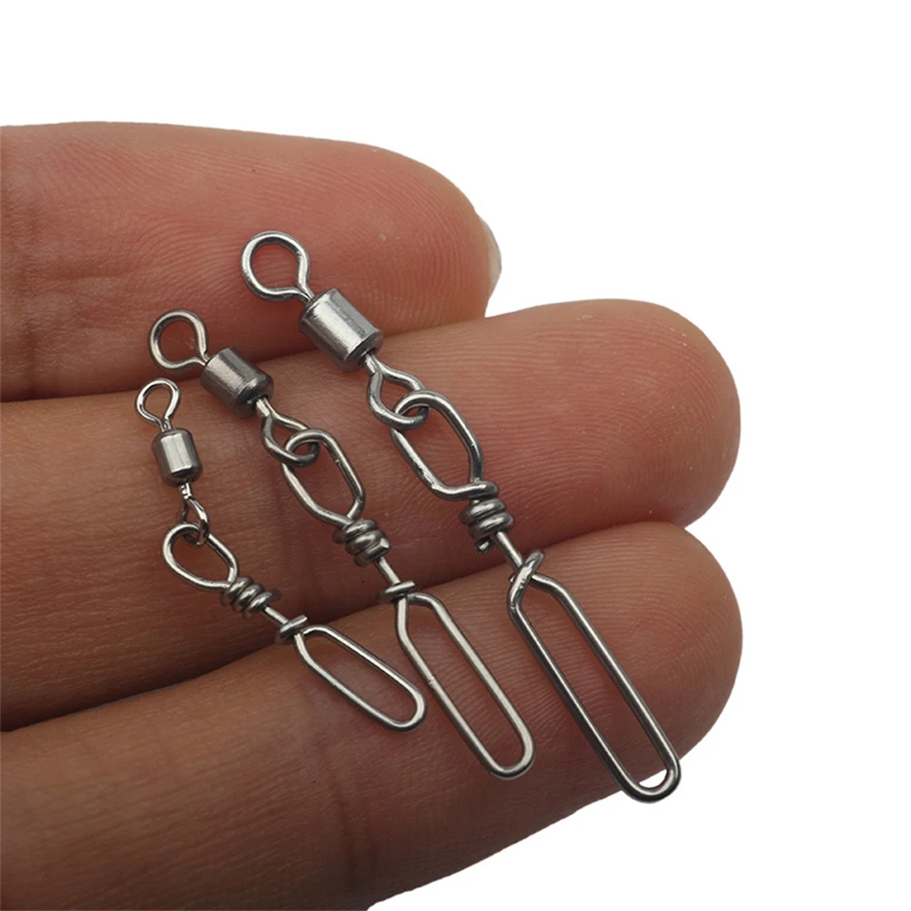 

Fishing Swivels Snap Swivels Silver Stainless Steel 0.25/0.45/0.6g/pc Fishing Connector Flying Fishing Hunting