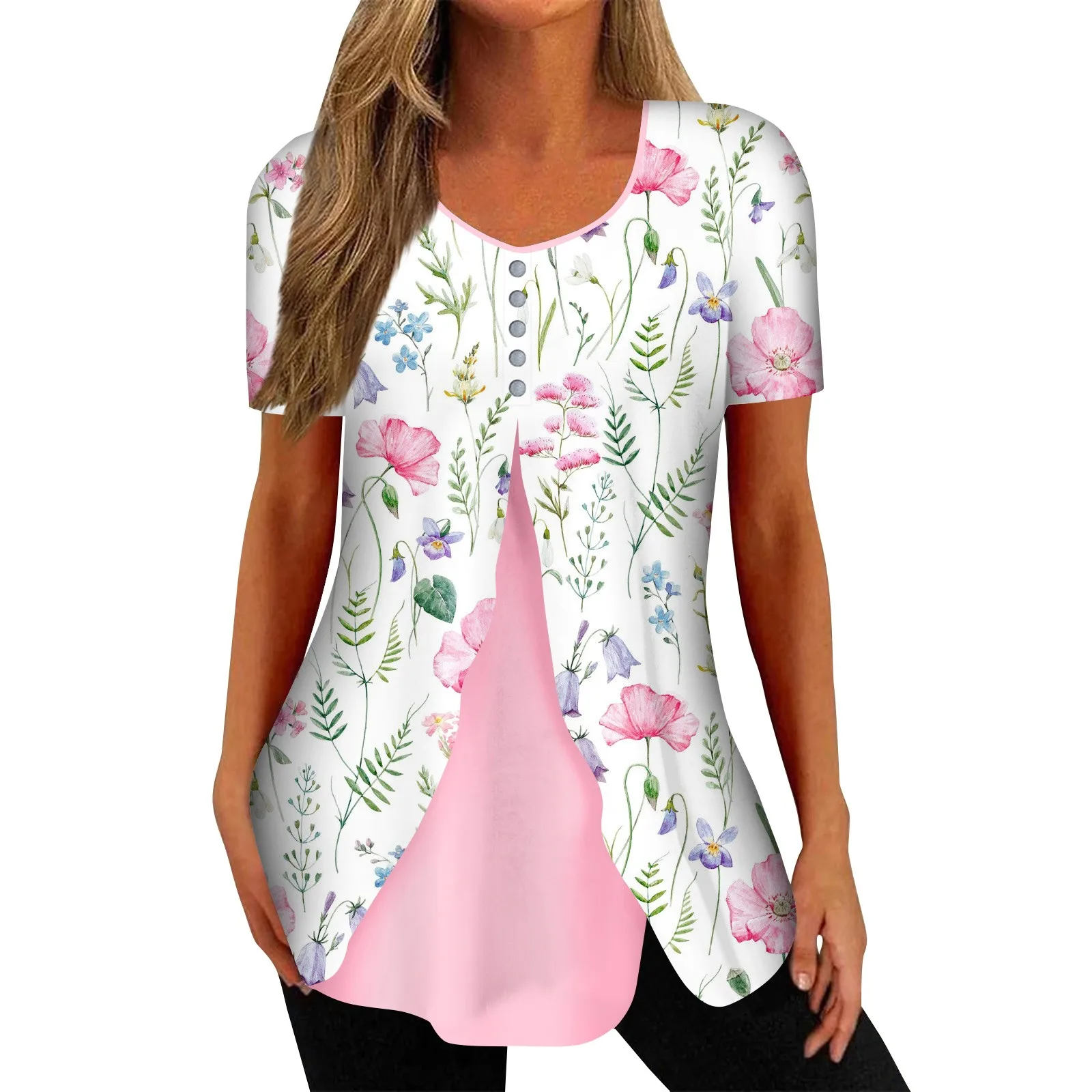 Shirts For Women Short Sleeve Tops Dressy Casual Printed V-Neck Irregular Hem Blouses Tees Fashion Woman Blouse 2023 T Shirt
Shirts For Women Short Sleeve Tops Dressy Casual Printed V-Neck Irregular Hem Blouses Tees Fashion Woman Blouse 2023 T Shirt