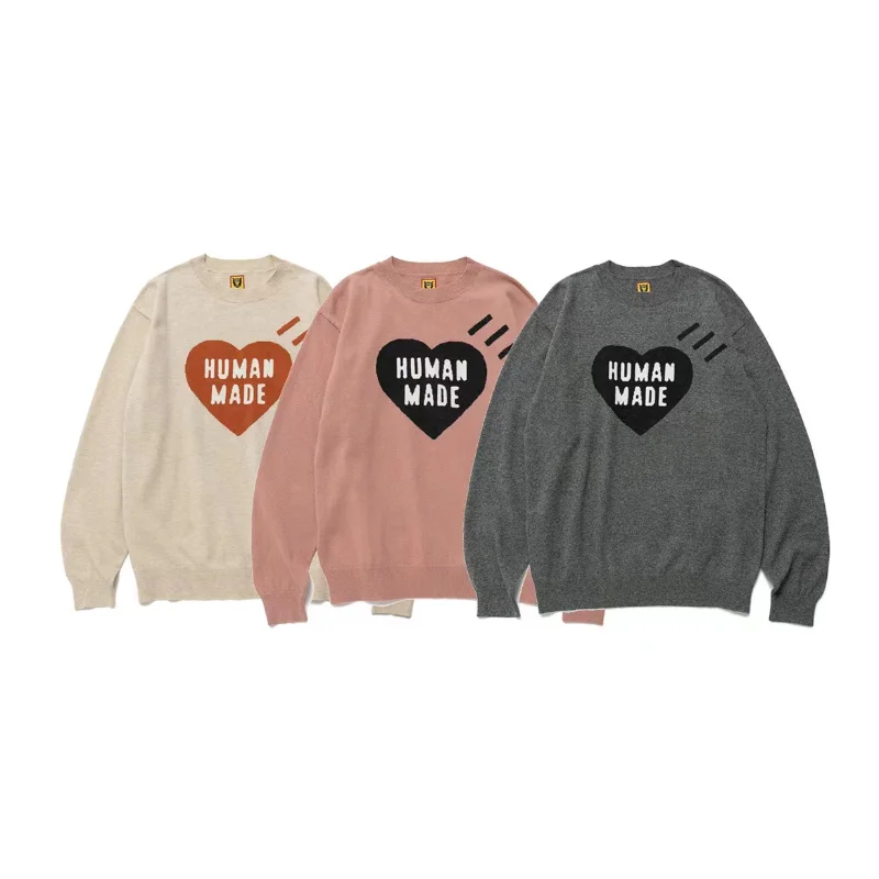 Human Made Sweaters Men's Women's Love Jacquard Crew-neck Pullover Casual Knit Sweater
Human Made Sweaters Men's Women's Love Jacquard Crew-neck Pullover Casual Knit Sweater