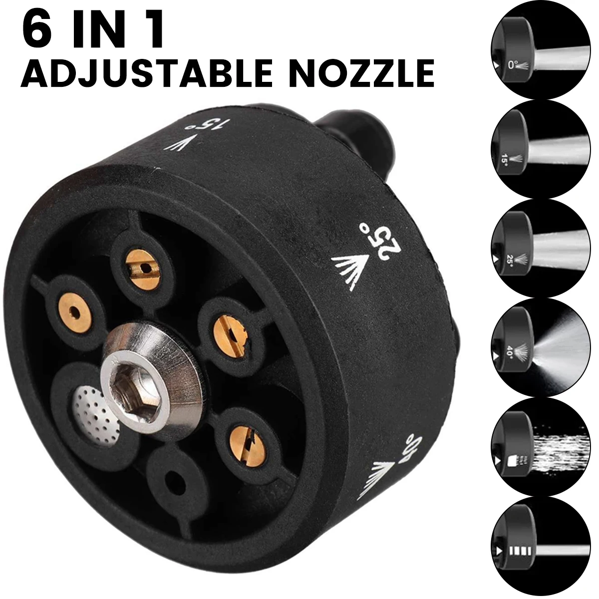 Plastic 6 in 1 Adjustable Nozzle for 1/4inch High Pressure Cordless Washer Cleaner Water Gun Parts Hose Nozzle
Plastic 6 in 1 Adjustable Nozzle for 1/4inch High Pressure Cordless Washer Cleaner Water Gun Parts Hose Nozzle