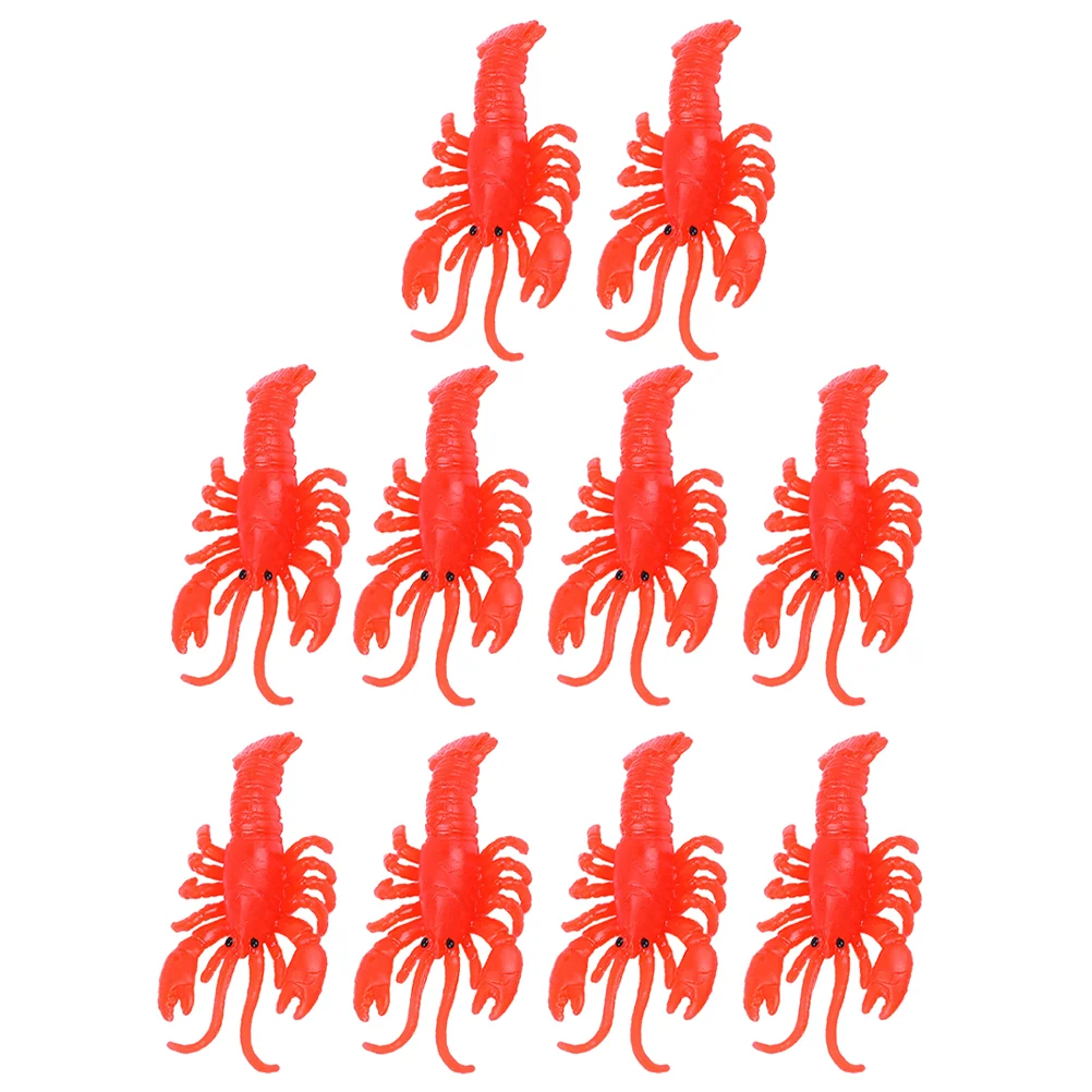 

25 Pcs Kids Playset Simulated Crayfish Lobster Toy Educational 5.5X3.6CM Soft Rubber Adorable Portable Child