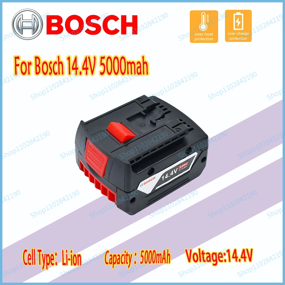 Bosch 14.4V 5000mah rechargeable lithium-ion battery BAT607 BAT607G BAT614G suitable for Bosch electric tools
Bosch 14.4V 5000mah rechargeable lithium-ion battery BAT607 BAT607G BAT614G suitable for Bosch electric tools