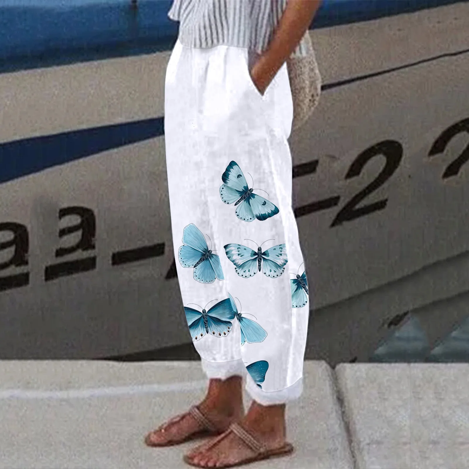 Cotton Linen Pants Women Summer Comfy Breathable Baggy Cargo Pants Casual Butterfly Floral Print Pocket Linen Trousers Oversized
Cotton Linen Pants Women Summer Comfy Breathable Baggy Cargo Pants Casual Butterfly Floral Print Pocket Linen Trousers Oversized