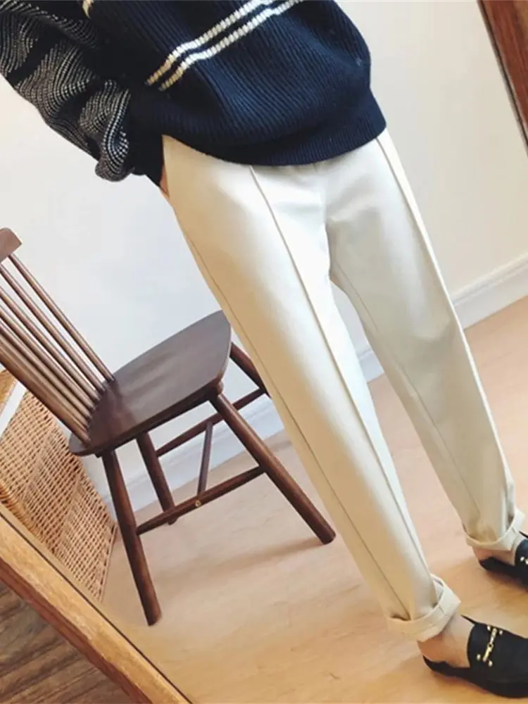 Зимние плотные женские теплые шаровары, шерстяные штаны, женские осенние тонкие брюки с высокой талией
Зимние плотные женские теплые шаровары, шерстяные штаны, женские осенние тонкие брюки с высокой талией