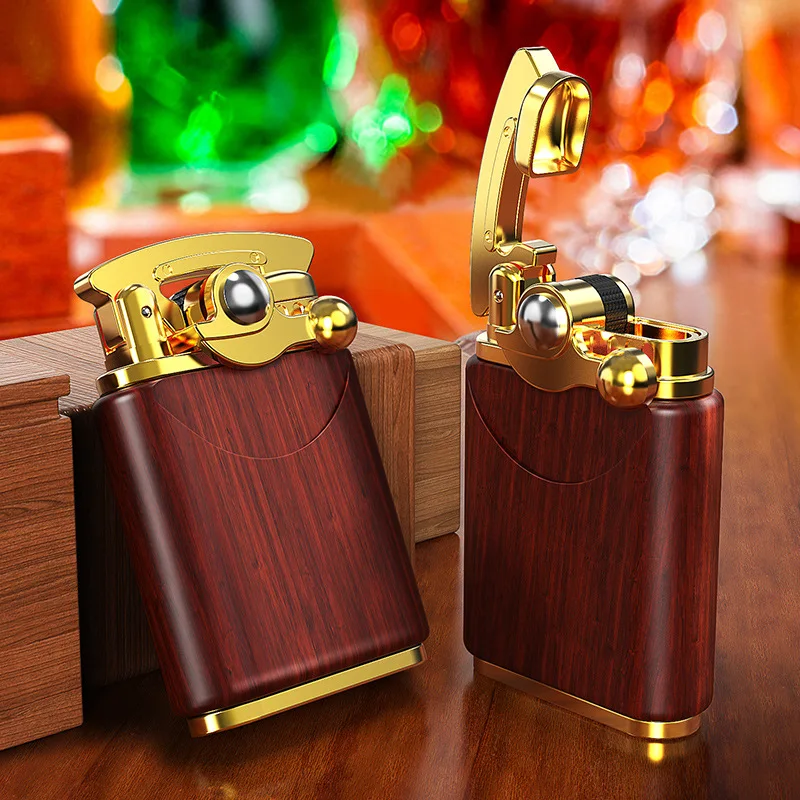 Windproof Blue Flame Lighter Double Fire Set Wooden Shell Lighter Can Be Inflated To Adjust The Personality Tide Retro Lighter
Windproof Blue Flame Lighter Double Fire Set Wooden Shell Lighter Can Be Inflated To Adjust The Personality Tide Retro Lighter