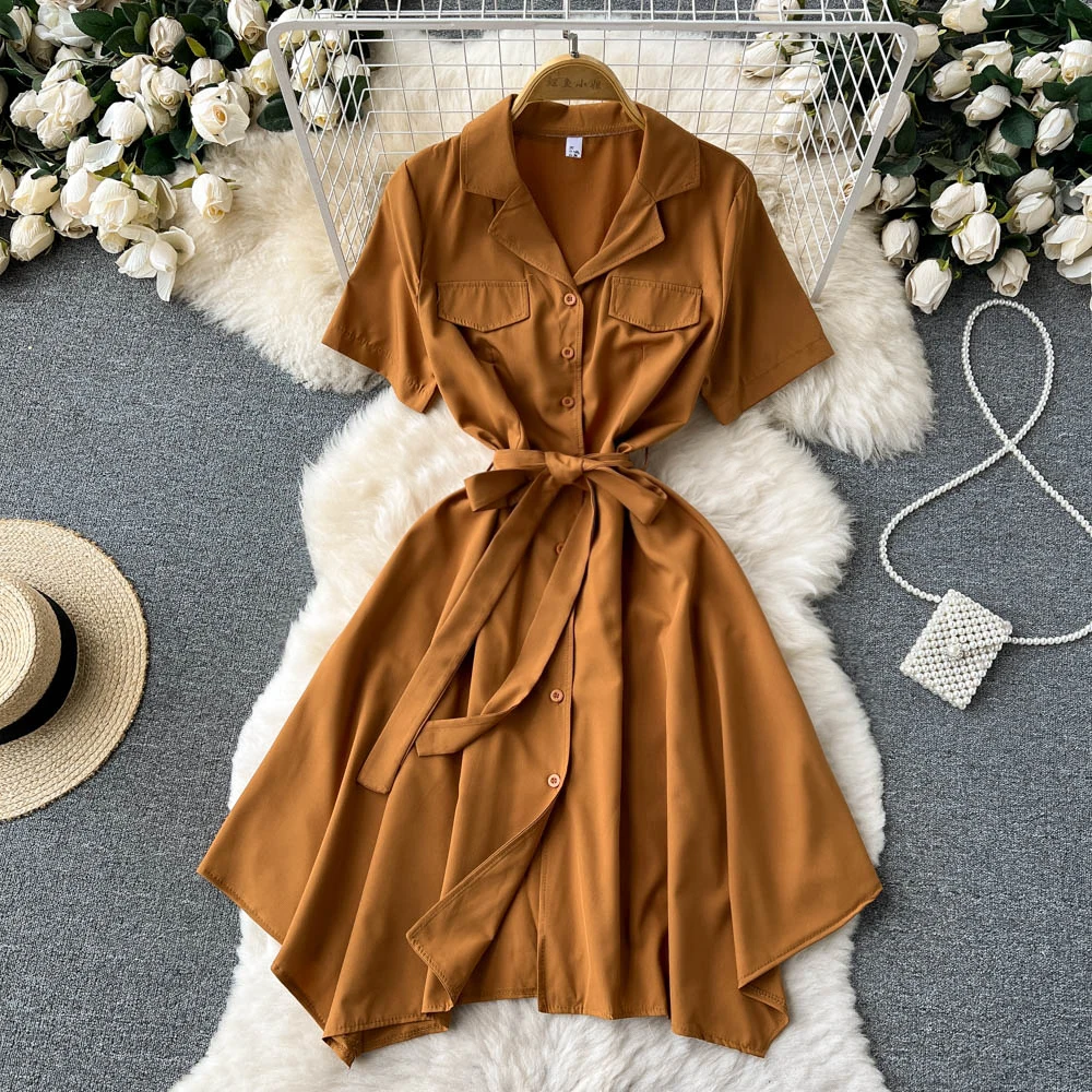 Vintage Slim Notched Neck Bandage Summer Midi Irregular Blouse Dress Party Vestido De Festa Women Elegant Office Vestidos
Vintage Slim Notched Neck Bandage Summer Midi Irregular Blouse Dress Party Vestido De Festa Women Elegant Office Vestidos