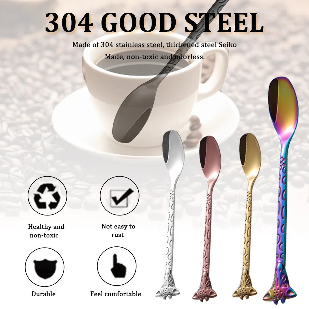 Stainless Steel Giraffe Shaped Cartoon Coffee Spoon Teaspoon Children Spoon New Beautiful 5 Colors Coffee Tea Use Kitchen Spoon
Stainless Steel Giraffe Shaped Cartoon Coffee Spoon Teaspoon Children Spoon New Beautiful 5 Colors Coffee Tea Use Kitchen Spoon