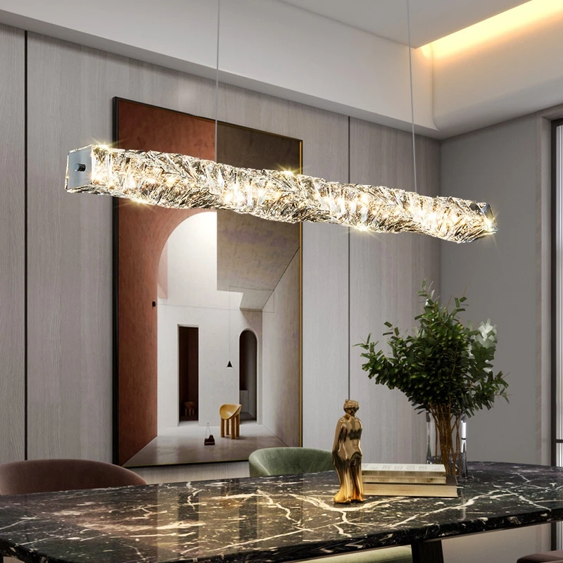 High Quality LED Crystal Chandelier Light Luxury Post-modern Simple Dining Room Bar Office Strip Creative Stainless Steel Lamps
High Quality LED Crystal Chandelier Light Luxury Post-modern Simple Dining Room Bar Office Strip Creative Stainless Steel Lamps