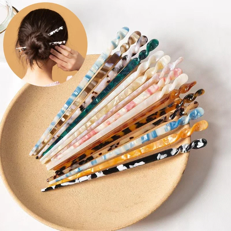 Палочки для волос в китайском стиле, винтажные, ацетатные, резиновые палочки для еды, женские шпильки для волос, заколка, головной убор, свадебные украшения для волос, аксессуары