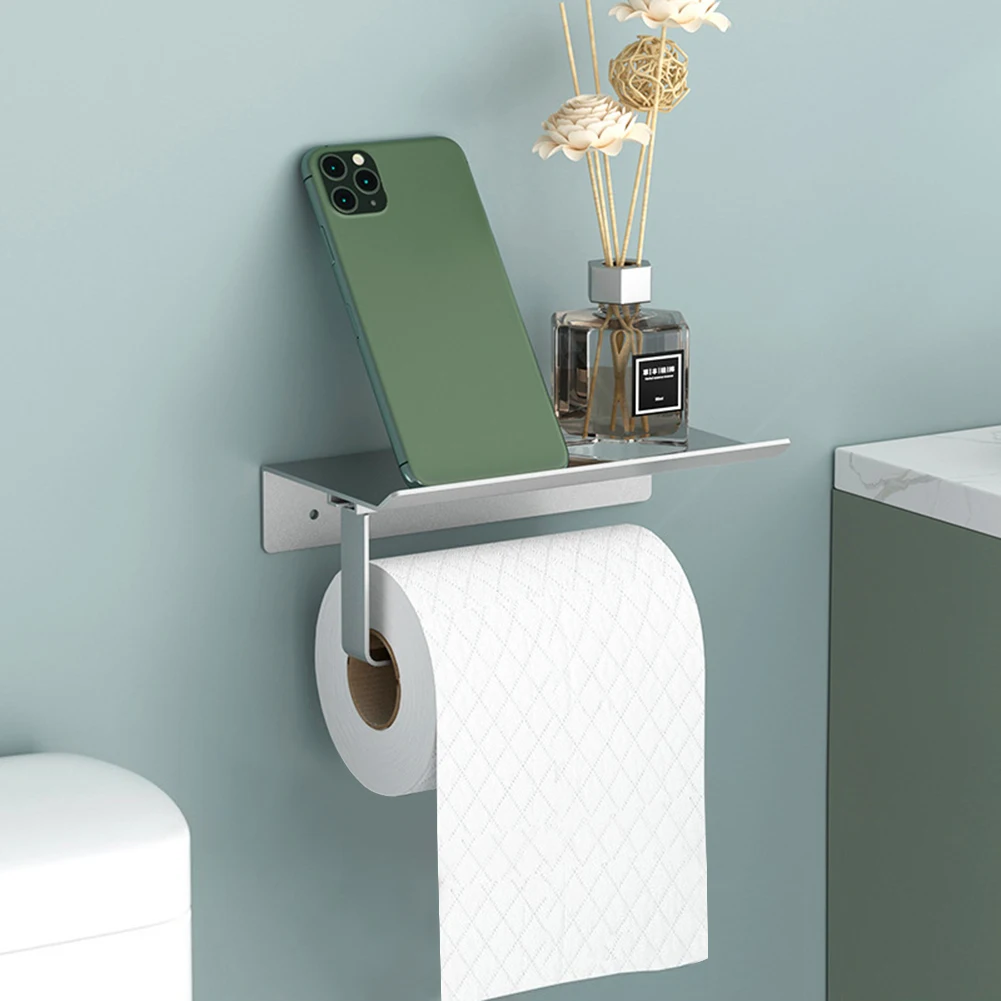 Aluminum Toilet Paper Holder Roll Paper Storage Hook Wall Mounted Rolling Tissue Hanger With Mobile Phone Stand Bathroom Parts
Aluminum Toilet Paper Holder Roll Paper Storage Hook Wall Mounted Rolling Tissue Hanger With Mobile Phone Stand Bathroom Parts